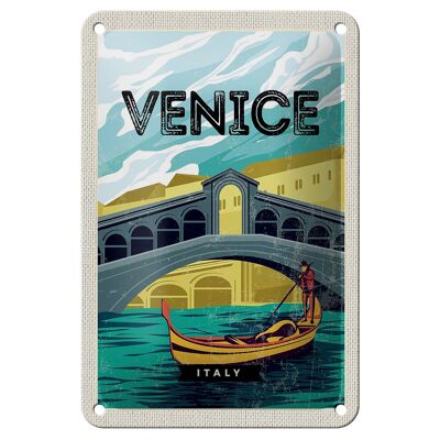 Cartel de chapa de viaje 12x18cm Venecia Italia decoración fotográfica pintoresca