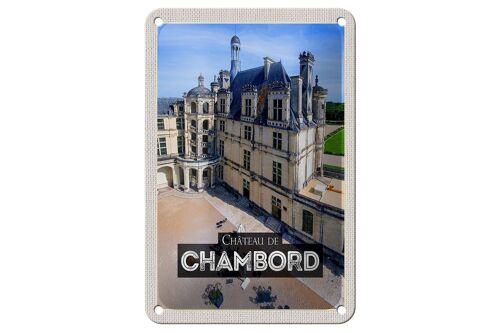 Blechschild Reise 12x18cm Château de Chambord Schloss Geschenk Schild