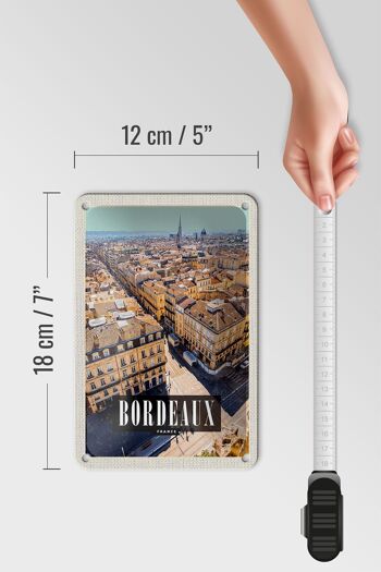 Panneau de voyage en étain 12x18cm, décoration de Destination de voyage panoramique de Bordeaux France 5