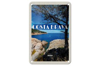 Panneau de voyage en étain, 12x18cm, Costa Brava, espagne, mer, montagnes, signe de vacances 1