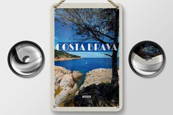 Panneau de voyage en étain, 12x18cm, Costa Brava, espagne, mer, montagnes, signe de vacances 2