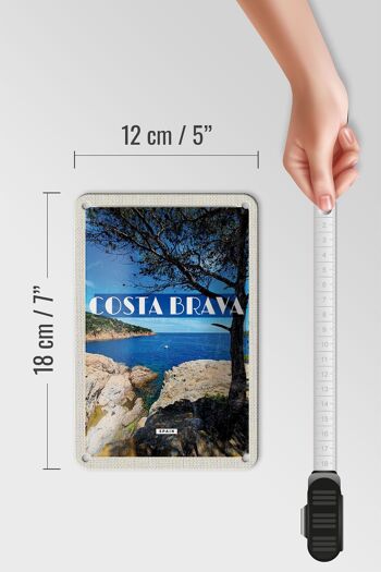 Panneau de voyage en étain, 12x18cm, Costa Brava, espagne, mer, montagnes, signe de vacances 5