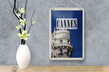 Panneau de voyage en étain, 12x18cm, Cannes, France, Carlton, hôtel, cadeau 4