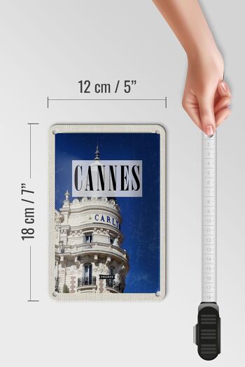 Panneau de voyage en étain, 12x18cm, Cannes, France, Carlton, hôtel, cadeau 5