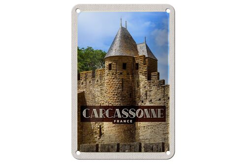 Blechschild Reise 12x18cm Carcassonne Franca Weltkulturerbe Dekoration