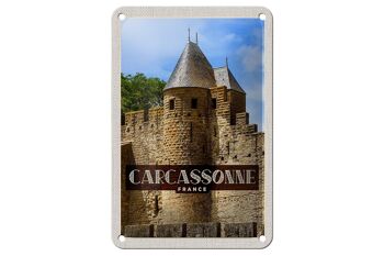 Panneau en étain voyage 12x18cm, décoration du patrimoine mondial de Carcassonne Franca 1
