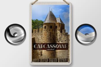 Panneau en étain voyage 12x18cm, décoration du patrimoine mondial de Carcassonne Franca 2