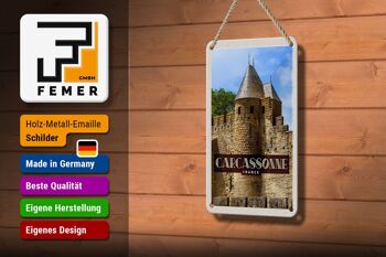 Panneau en étain voyage 12x18cm, décoration du patrimoine mondial de Carcassonne Franca 3