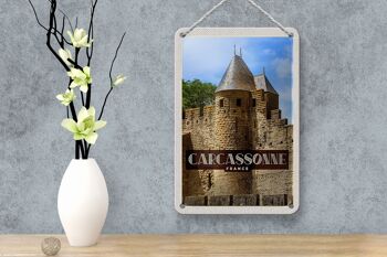 Panneau en étain voyage 12x18cm, décoration du patrimoine mondial de Carcassonne Franca 4