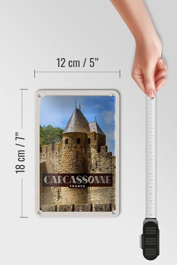 Panneau en étain voyage 12x18cm, décoration du patrimoine mondial de Carcassonne Franca 5