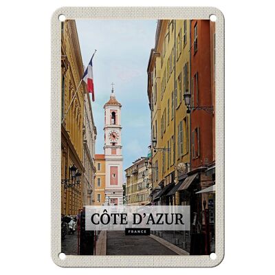 Cartel de chapa de viaje, 12x18cm, Costa Azul, Francia, destino de viaje, señal de regalo