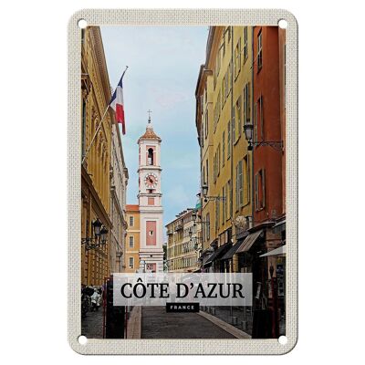 Blechschild Reise 12x18cm Côte d'Azur France Reiseziel Geschenk Schild