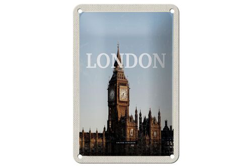 Blechschild Reise 12x18cm London UK Big Ben Glocke Geschenk Dekoration