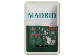 Panneau de voyage en étain, 12x18cm, Madrid, espagne, réalisations, décoration rétro 1