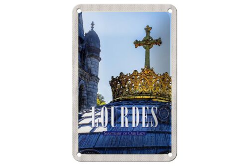 Blechschild Reise 12x18cm Lourdes Sanctuary of our lady Geschenk Schild