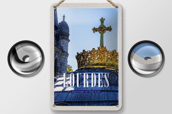 Plaque en tôle voyage 12x18cm Lourdes Sanctuaire de Notre-Dame signe cadeau 2