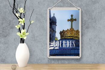 Plaque en tôle voyage 12x18cm Lourdes Sanctuaire de Notre-Dame signe cadeau 4
