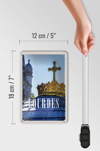 Plaque en tôle voyage 12x18cm Lourdes Sanctuaire de Notre-Dame signe cadeau 5