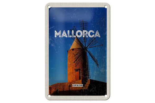 Blechschild Reise 12x18cm Mallorca Spain Retro Windmühle Dekoration