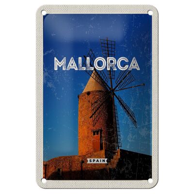 Blechschild Reise 12x18cm Mallorca Spain Retro Windmühle Dekoration