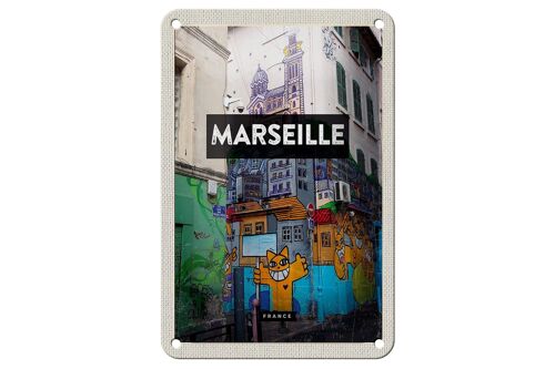 Blechschild Reise 12x18cm Marseille France Reiseziel Dekoration