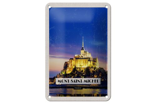 Blechschild Reise 12x18cm Moint-Saint-Michel France Reiseziel Schild