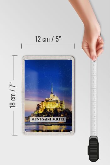 Panneau de voyage en étain, 12x18cm, panneau de Destination de voyage Moint-saint-michel France 5