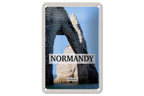 Blechschild Reise 12x18cm Normandy France Reiseziel Geschenk Schild