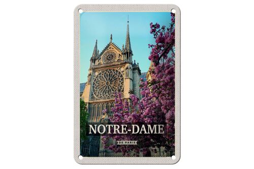 Blechschild Reise 12x18cm Notre-Dame de paris Reiseziel Urlaub Schild