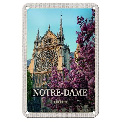 Cartel de chapa de viaje 12x18cm Notre-Dame de París destino de viaje cartel de vacaciones