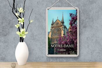 Panneau de voyage en étain, 12x18cm, panneau de destination de voyage Notre-Dame de paris, signe de vacances 4