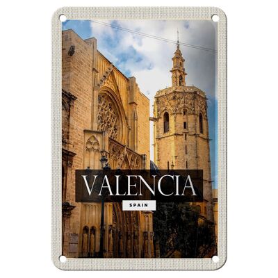 Cartel de chapa de viaje, 12x18cm, Valencia, España, arquitectura, cartel de turismo