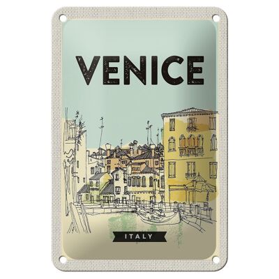 Blechschild Reise 12x18cm Venice Italy malerisches Bild Geschenk Schild