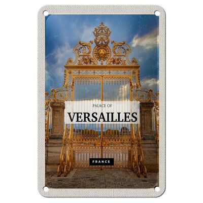 Plaque de voyage en étain, 12x18cm, château de Versailles, France, Golden Gate