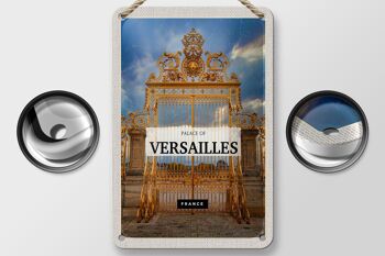 Plaque de voyage en étain, 12x18cm, château de Versailles, France, Golden Gate 2