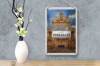 Plaque de voyage en étain, 12x18cm, château de Versailles, France, Golden Gate 4