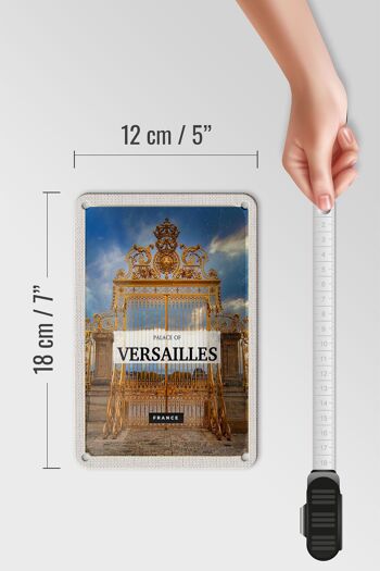Plaque de voyage en étain, 12x18cm, château de Versailles, France, Golden Gate 5