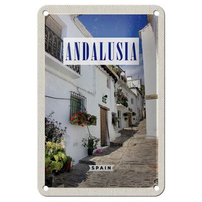 Cartel de chapa de viaje, 12x18cm, Andalucía, España, casco antiguo, cartel de destino de viaje