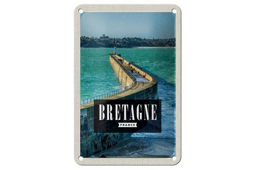 Blechschild Reise 12x18cm Bretagne France Reiseziel Urlaub Dekoration