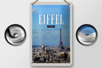 Panneau de voyage en étain, 12x18cm, tour Eiffel, image panoramique, panneau de Destination de voyage 2
