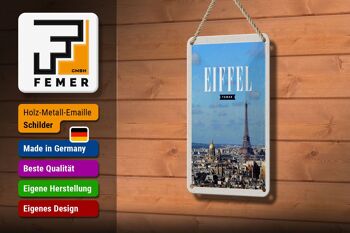 Panneau de voyage en étain, 12x18cm, tour Eiffel, image panoramique, panneau de Destination de voyage 3