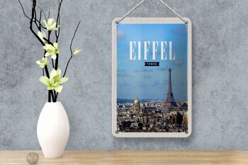 Panneau de voyage en étain, 12x18cm, tour Eiffel, image panoramique, panneau de Destination de voyage 4