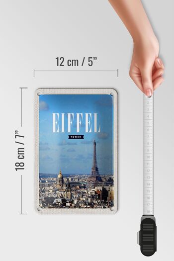 Panneau de voyage en étain, 12x18cm, tour Eiffel, image panoramique, panneau de Destination de voyage 5