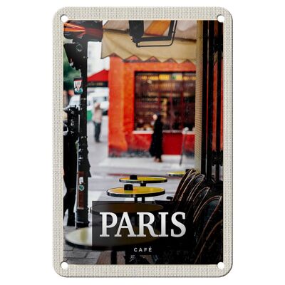 Cartel de chapa de viaje, decoración de destino de viaje, 12x18cm, París, cafetería, restaurante