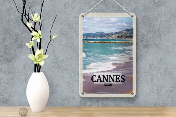 Panneau de voyage en étain, 12x18cm, Cannes, France, mer, plage, cadeau 4