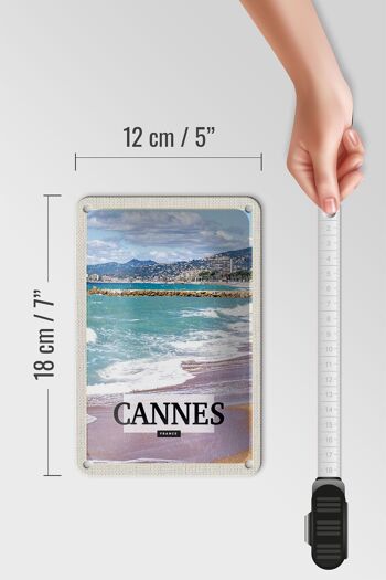 Panneau de voyage en étain, 12x18cm, Cannes, France, mer, plage, cadeau 5