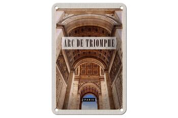 Panneau en étain de voyage 12x18cm, décoration Arc de Triomphe Paris par le bas 1