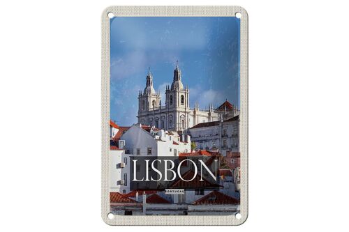 Blechschild Reise 12x18cm Lisbon Portugal Architektur Reiseziel Schild