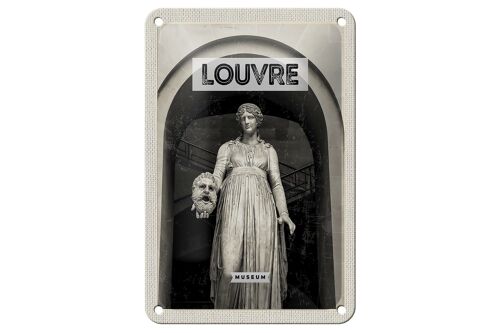 Blechschild Reise 12x18cm Louvre Museum Reiseziel Tourism Retro Schild