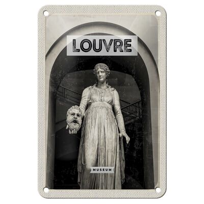 Blechschild Reise 12x18cm Louvre Museum Reiseziel Tourism Retro Schild